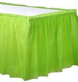 Rectangular Plastic Table Skirt - Olive Green
