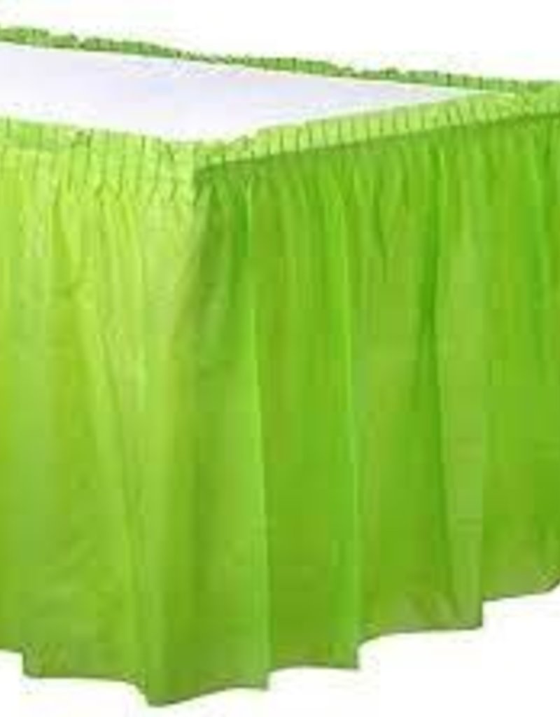 Rectangular Plastic Table Skirt Olive Green Gags Unlimited Inc.