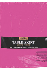 Rectangular Plastic Table Skirt - Magenta