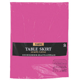 Rectangular Plastic Table Skirt - Magenta