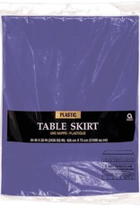 Rectangular Plastic Table Skirt - Purple