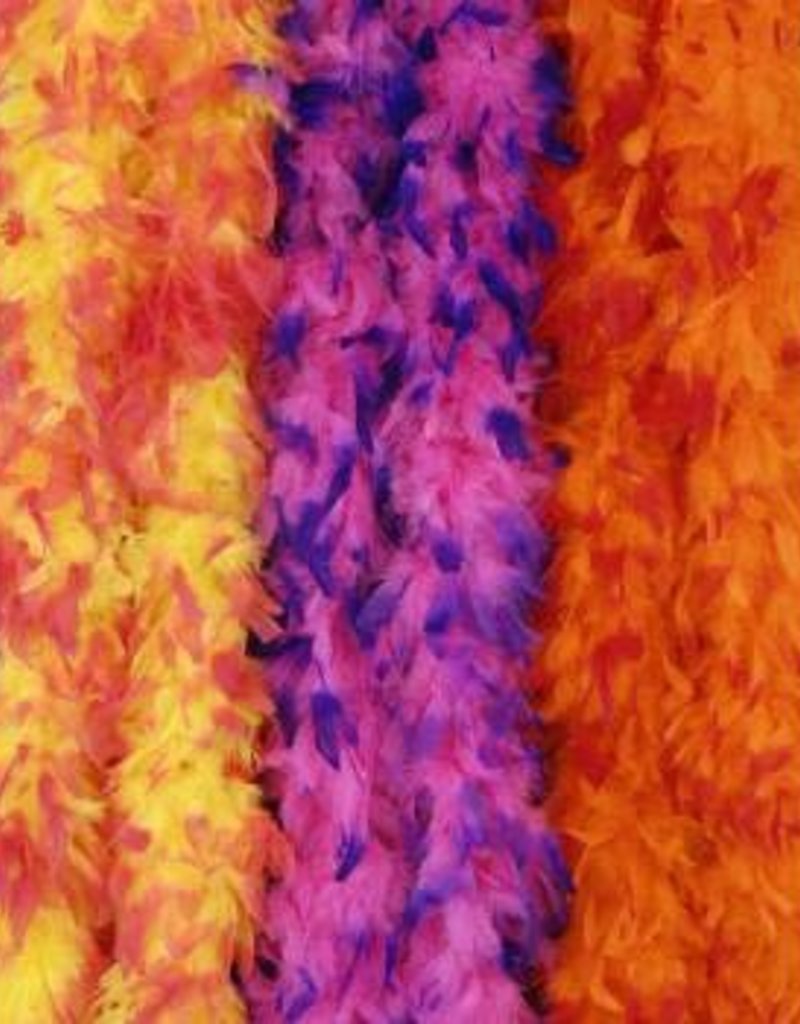 Jumbo Feather Turkey Boa - Red/Orange