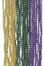 Mardi Gras Beads - Purple, Gold and Green - 12/Pkg