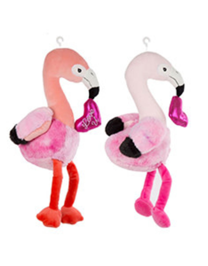 15.25" Plush Flamingo with Heart