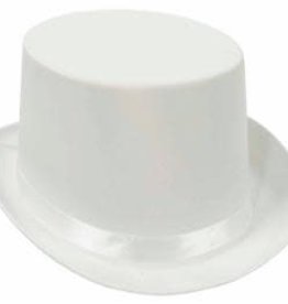 Satin Sleek Top Hat - White
