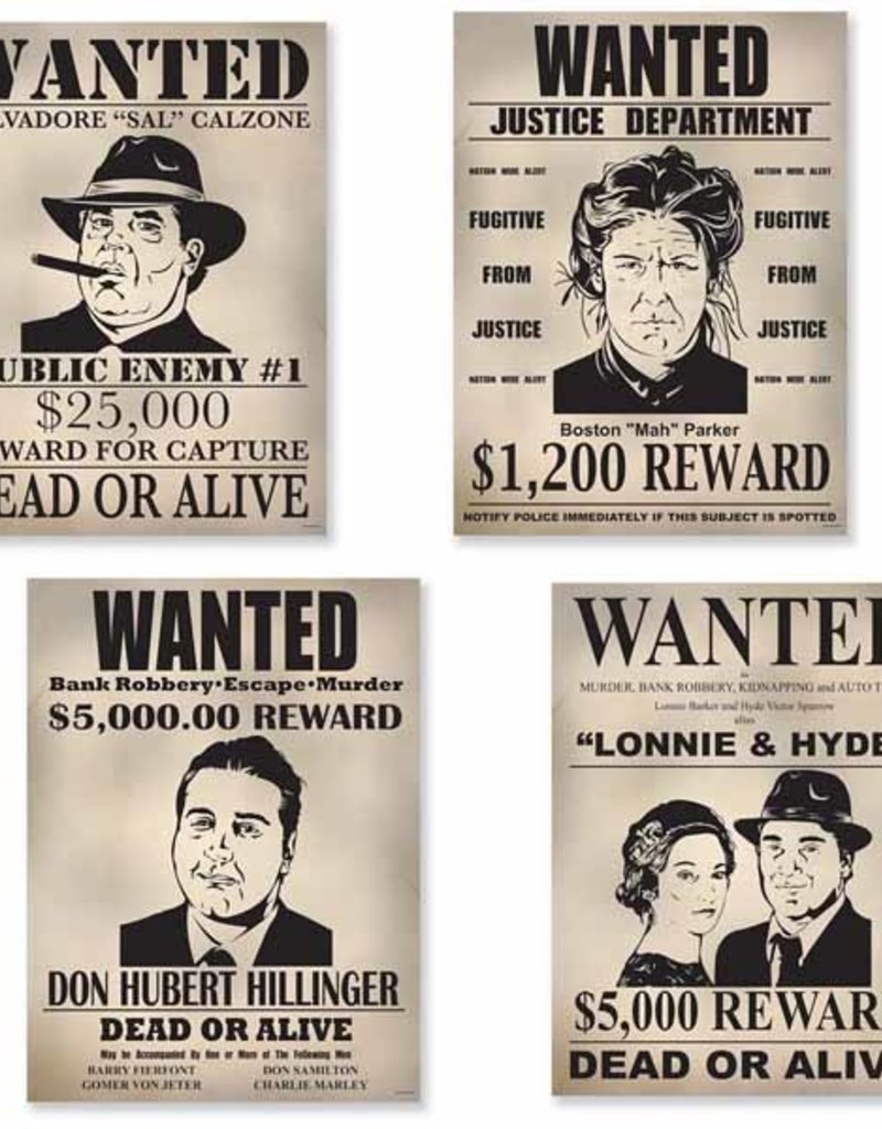 Gangster Wanted Sign Cutouts