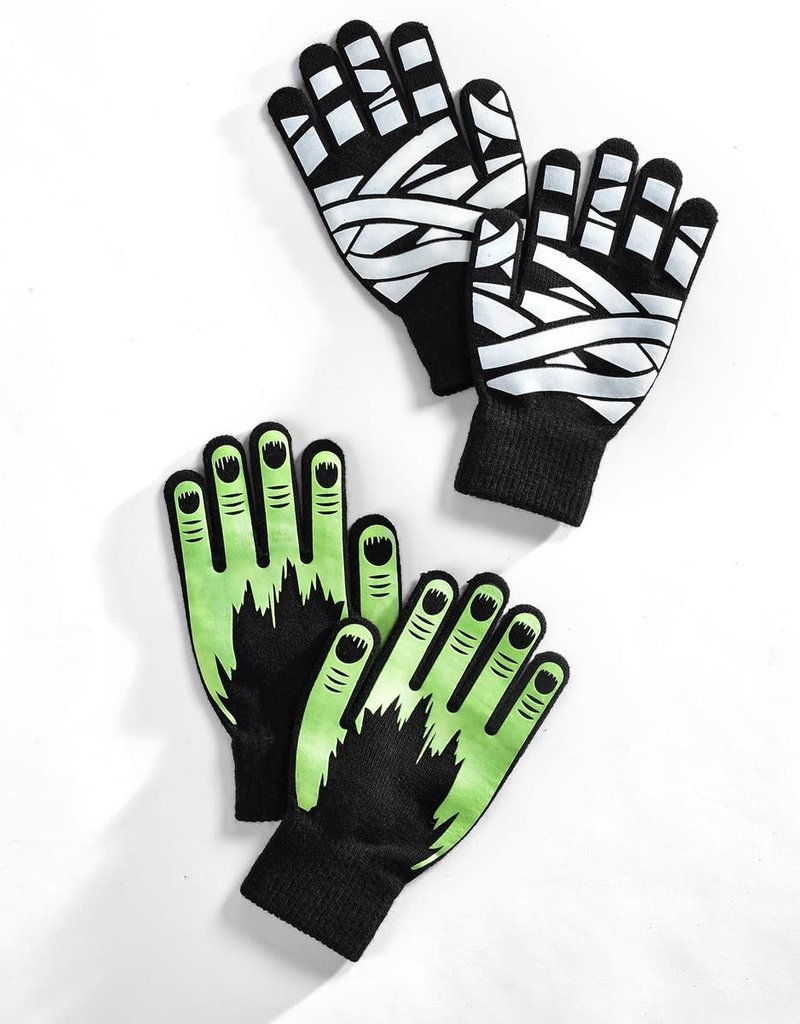 Glow In The Dark Gloves - Mummy/Monster