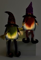 LED Sitting Witch Gnome - Bat Hat