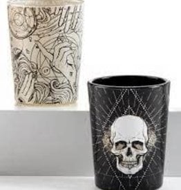 Glass Halloween Votive Holder - Skull