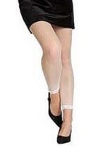 Adult White Fishnet Footless Tights