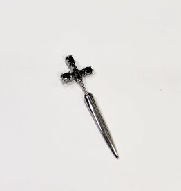 Black Crystal Sword Earring (single)