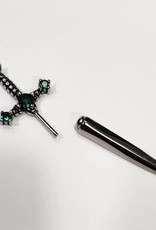 Emerlad Green Crystal Sword Earring (single)