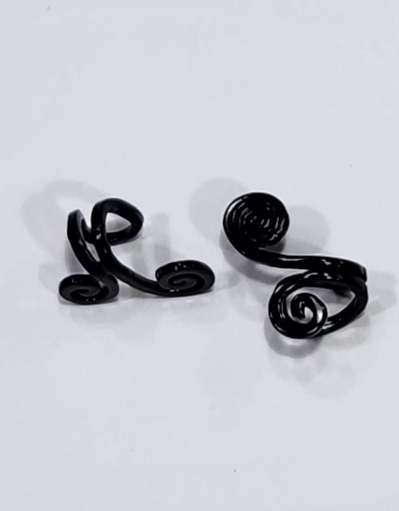 Swirl Ear Cuff- Black (pair)