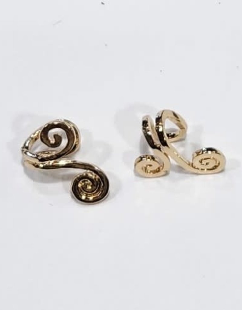 Swirl Ear Cuff- Gold (pair)