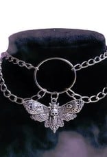 Death Moth Charm and Chain Necklace