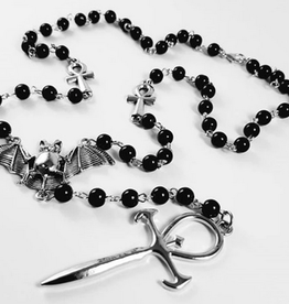 Ankh Egyptian Cross Rosary With Bat