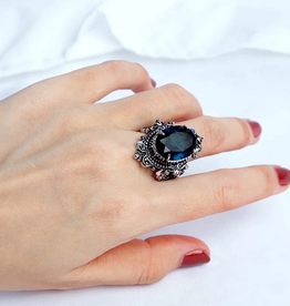 Vintage 925 Silver Sapphire Ring