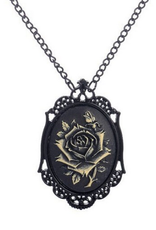 Retro Rose Horror Necklace