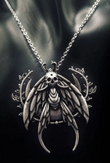 Vintage Gothic Luna Moth Pendant Necklace
