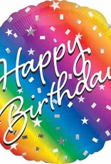18" Happy Birthday Rainbow Ombre