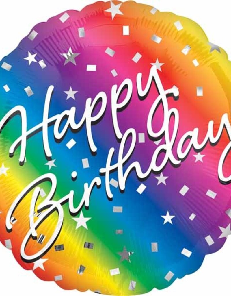 18" Happy Birthday Rainbow Ombre