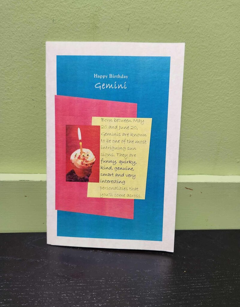 GEMINI BIRTHDAY CARD