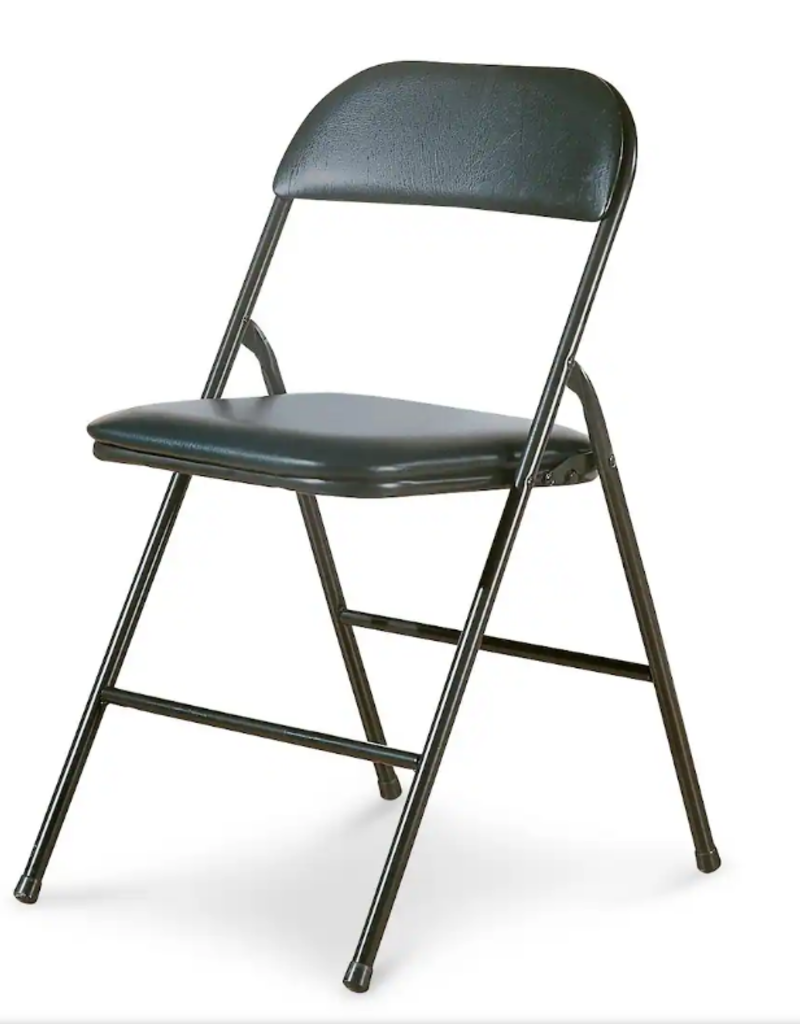 Padded Metal Folding Chair - Black (Daily Rental)