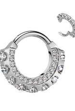 Silver 3mm - Titanium Hinged Segment Hoop Ring 16G
