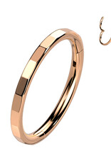 Rose Gold 3mm - Titanium  Hoop Ring With Outward Facing Rectangular Facets 16G