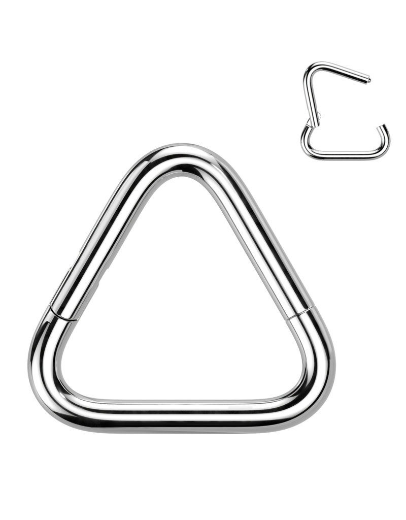 Silver 3mm - Implant Grade Titanium Triangle Hinged Segment Hoop Ring