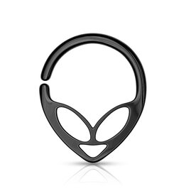 Black - 5/16 Surgical Steel Alien Bendable Hoop Rings For Ear Cartilage, Daith, Nose Septum and More