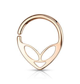 Rose Gold - 5/16 Surgical Steel Alien Bendable Hoop Rings For Ear Cartilage, Daith, Nose Septum and More
