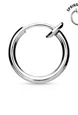 Silver Spring Action Titanium Stainless Steel Non-Piercing Septum, Ear and Nose Hoop