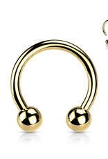 Gold Implant Grade Titanium Externally Threaded PVD Plated Horseshoe 14G