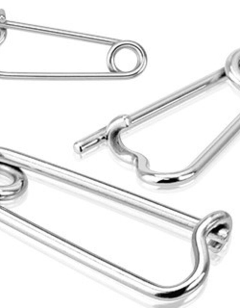 Surgical Steel Safety Pin Nipple Ring/Ear 14GA
