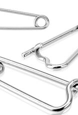 Surgical Steel Safety Pin Nipple Ring/Ear 16GA