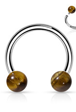 Internally Threaded 316L Surgical Steel Horseshoes (tiger eye)