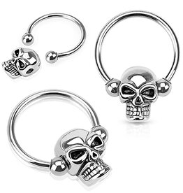 Skull Captive 316L Surgical Steel Horseshoe14gauge 1/2" 4mm