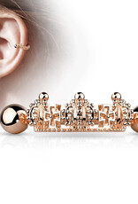 Surgical Steel Triple Crown Helix Cuff - Rose Gold 16G