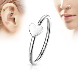 Heart Nose Ring - Steel 20G