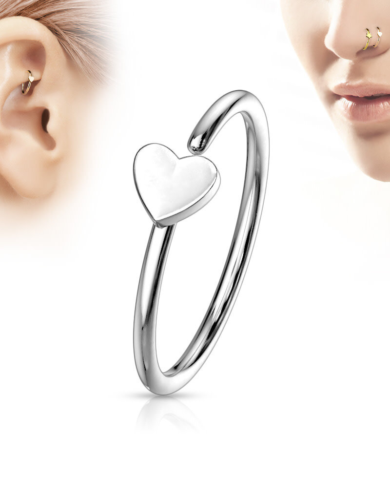 Heart Nose Ring - Steel 20G