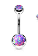 Opal Jewel Belly Button Ring - Opal Purple 14G