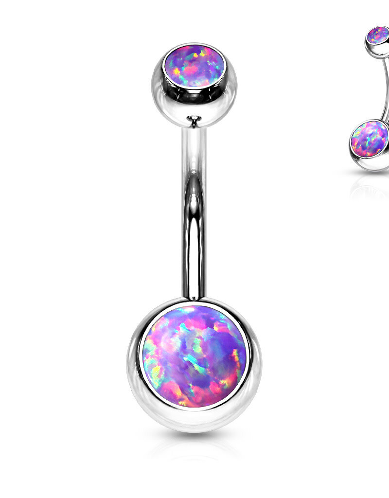 Opal Jewel Belly Button Ring - Opal Purple 14G