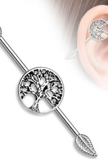 Hollywood Body Jewelry Life Tree Industrial Barbell 38mm