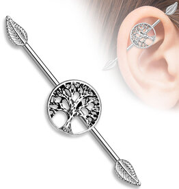 Hollywood Body Jewelry Life Tree Industrial Barbell 38mm