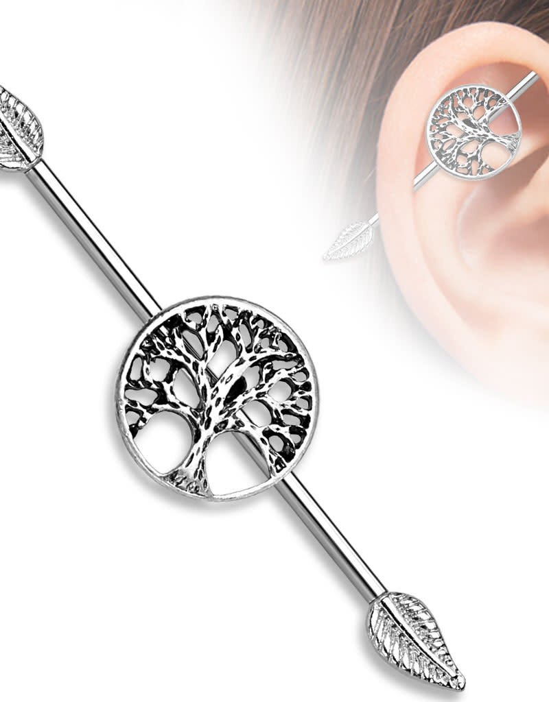 Hollywood Body Jewelry Life Tree Industrial Barbell 38mm