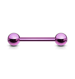 Hollywood Body Jewelry titanium Industrial Barbell PURPLE 14G