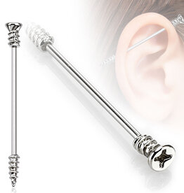 Hollywood Body Jewelry Surgical Steel Screw Industrial