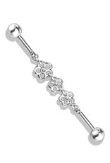 Hollywood Body Jewelry Flower Chain Industrial Barbell 38mm