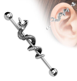 Hollywood Body Jewelry Titanium Snake Industrial Barbell 38mm